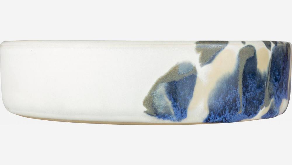 Assiette creuse en grès - 18,5 cm - Bleu
