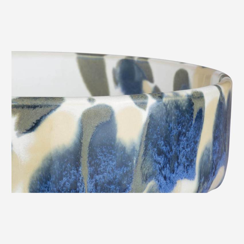 Piatto fondo in arenaria - 18,5 cm - Blu