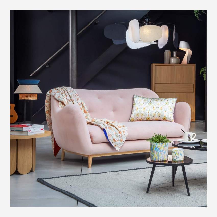 3-Sitzer-Sofa aus Samt - Rosafarben - Design by Adrien Carvès
