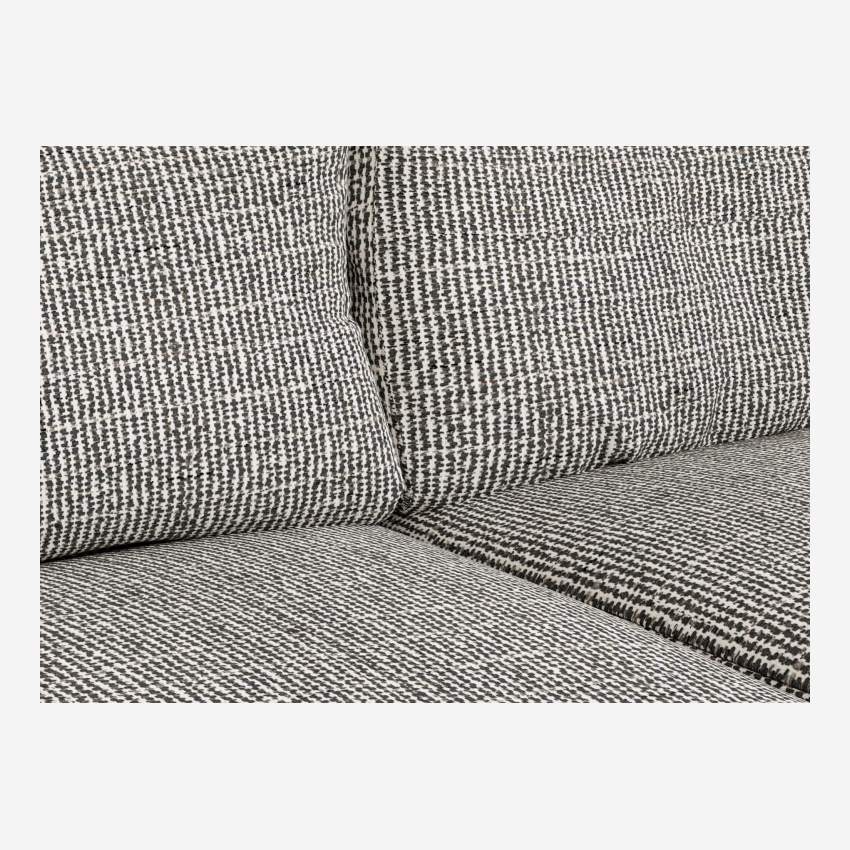 3-Sitzer-Sofa mit Ecke rechts aus italienischem Stoff - Grau meliert - Helle füße