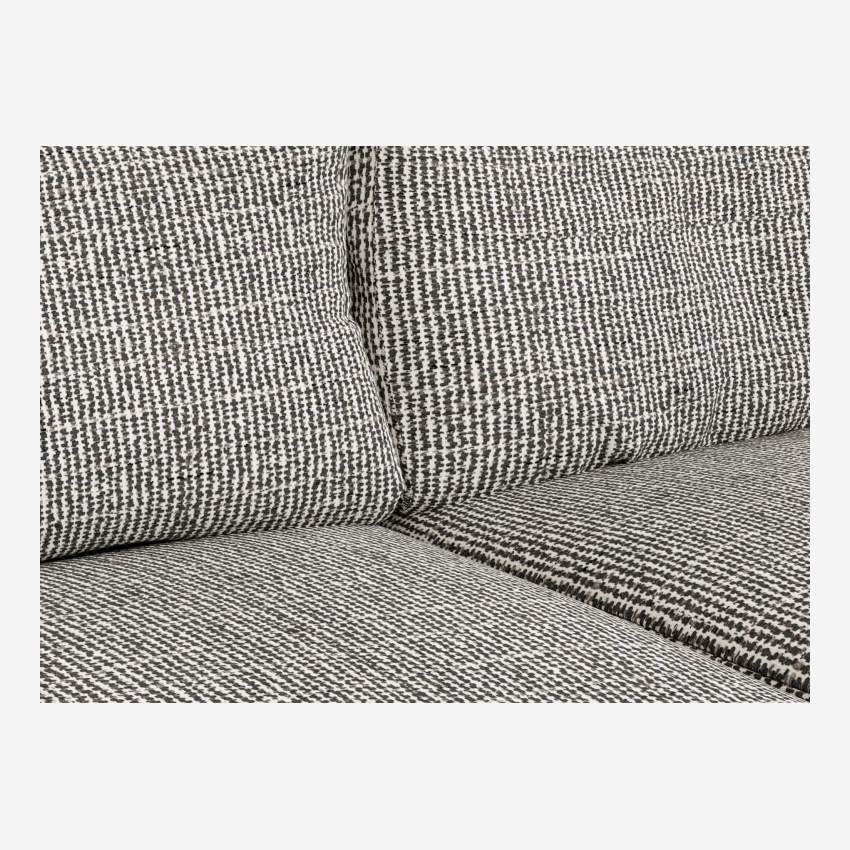 Sofá de 2 lugares em tecido italiano - cinza misto - Pés madeira