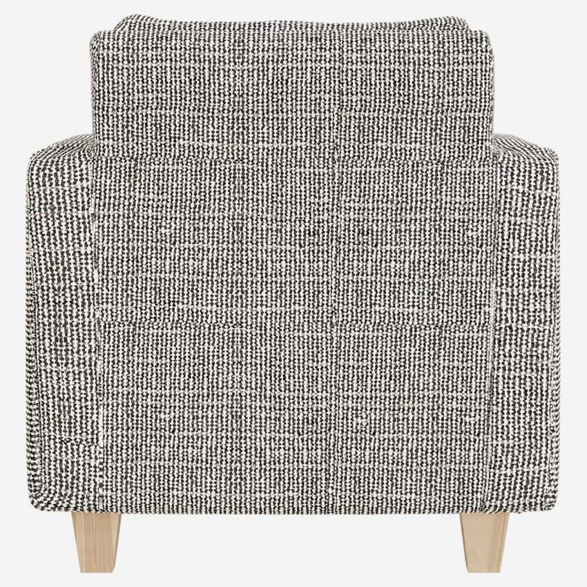 Sessel aus italienischem Stoff - Grau meliert - Helle füße