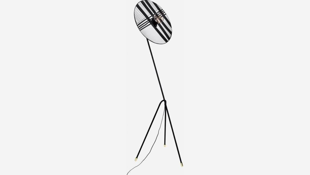 Pie de lámpara de pie de metal - 160 cm - Negro (pantalla vendida por separado)