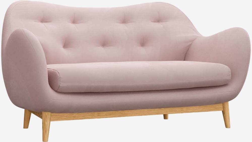 2-Sitzer-Sofa aus Samt - Rosafarben - Design by Adrien Carvès
