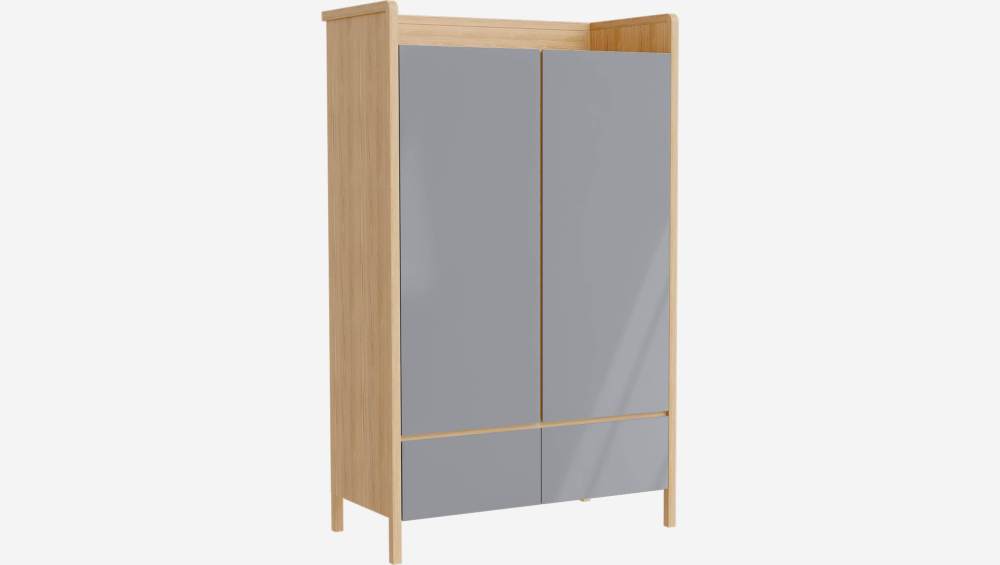 Armoire en chêne et bois laqué - Naturel et gris - Design by Chloé Le Cam