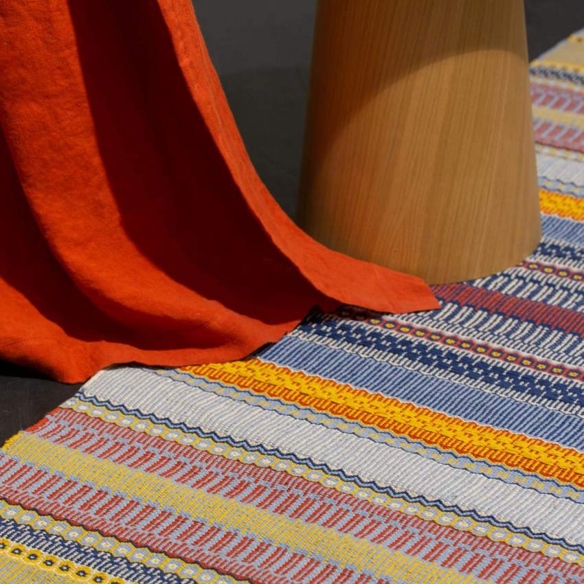 Tappeto in cotone tessuto a mano - 75 x 180 cm - Multicolore