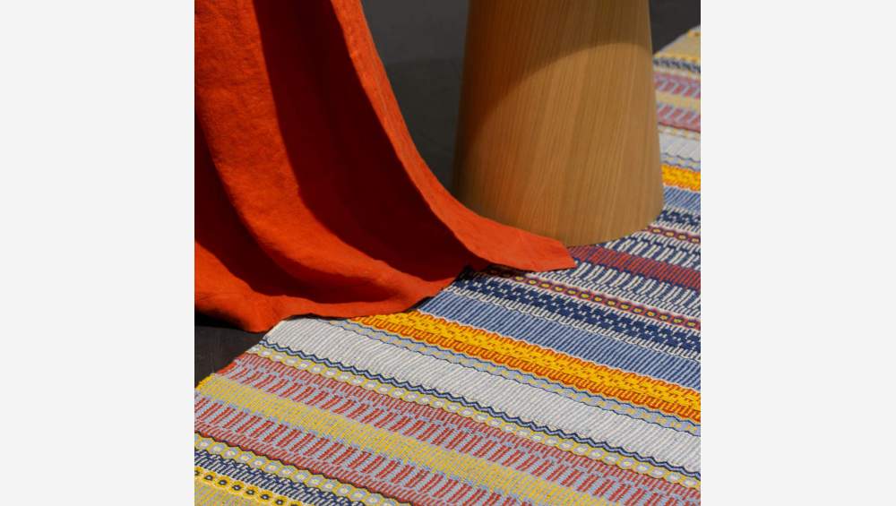 Tapete de algodão tecido à mão - 120 x 180 cm - Multicolor