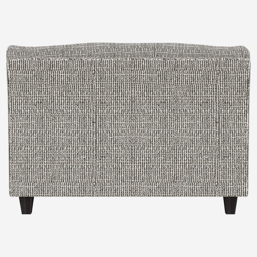 2-Sitzer-Sofa aus italienischem Stoff - Grau meliert - Schwarze Füße