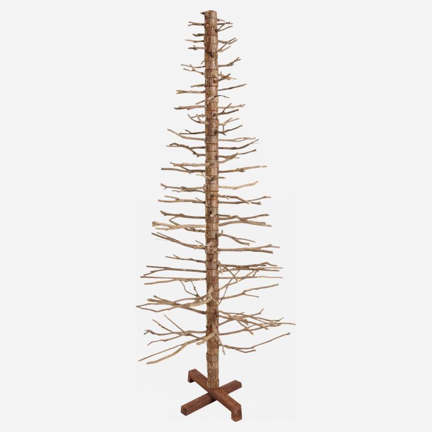 Albero di Natale artificiale imitazione legno di cedro 180cm naturale