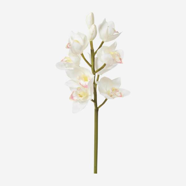 Orquidea Cymbidium artificial 62cm blanca