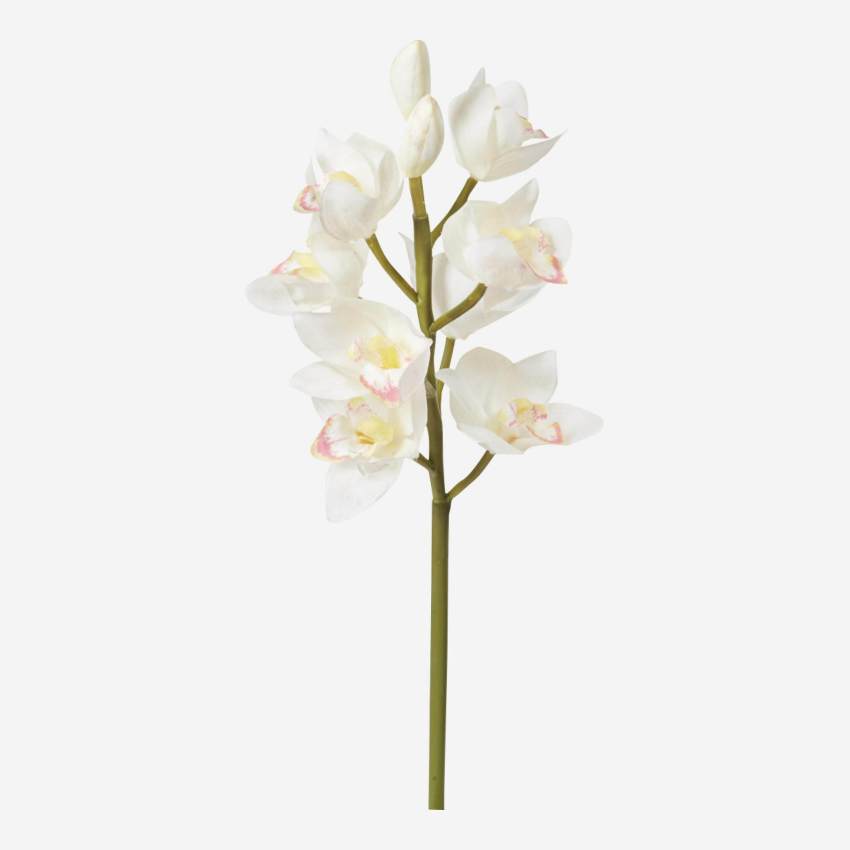 Orchidea Cymbidium artificiale 62cm - Bianco