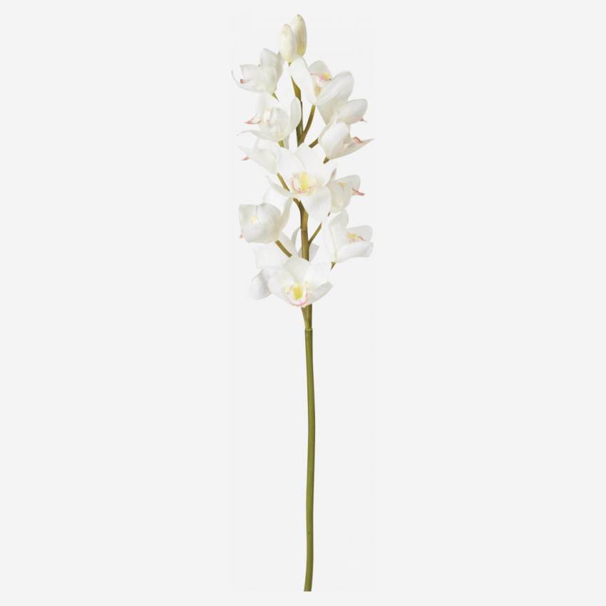 Orquídea Cymbidium artificial 100 cm branca
