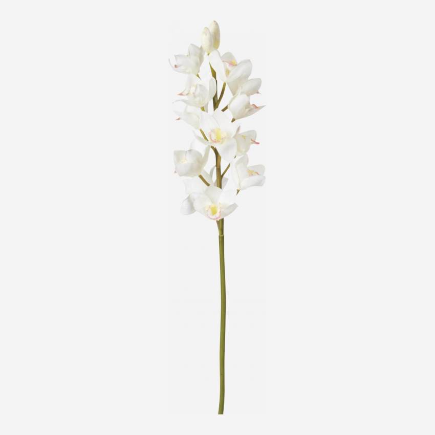 Kunstbloem orchidee Cymbidium 100cm wit