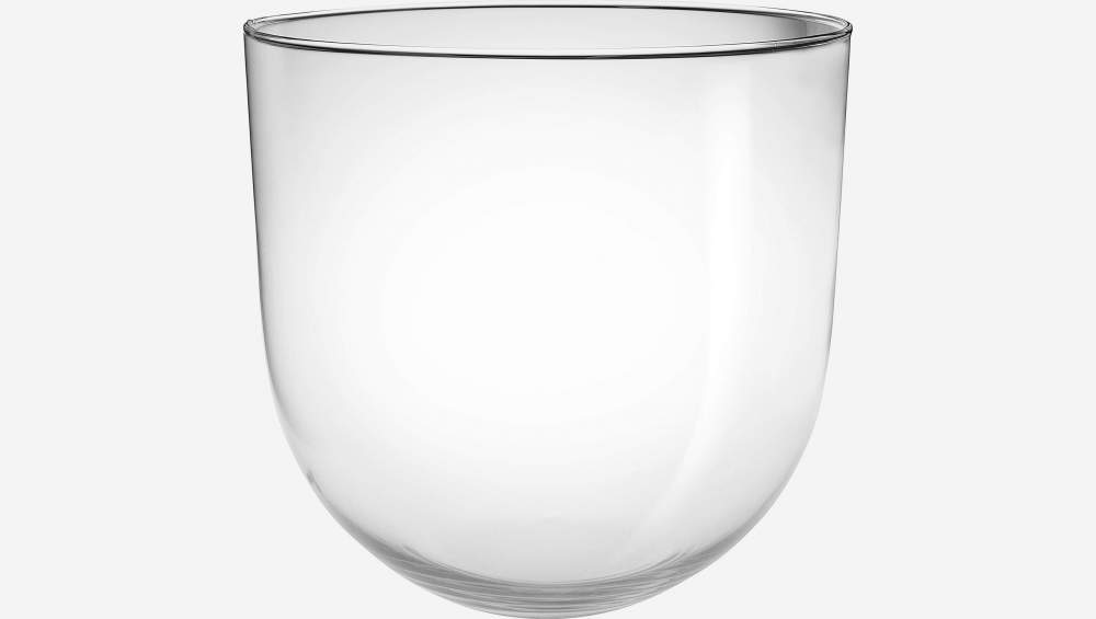 Vaso tondo in vetro soffiato - 27 cm - Trasparente