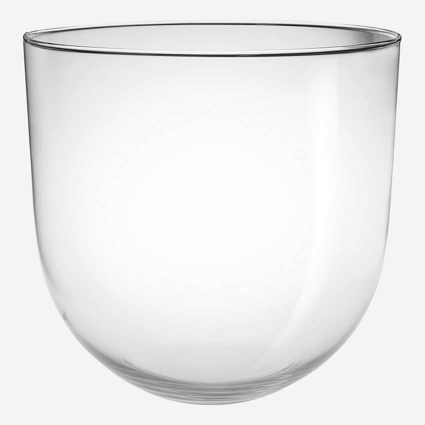 Bolvormige vaas van glas - 27 cm - Transparant
