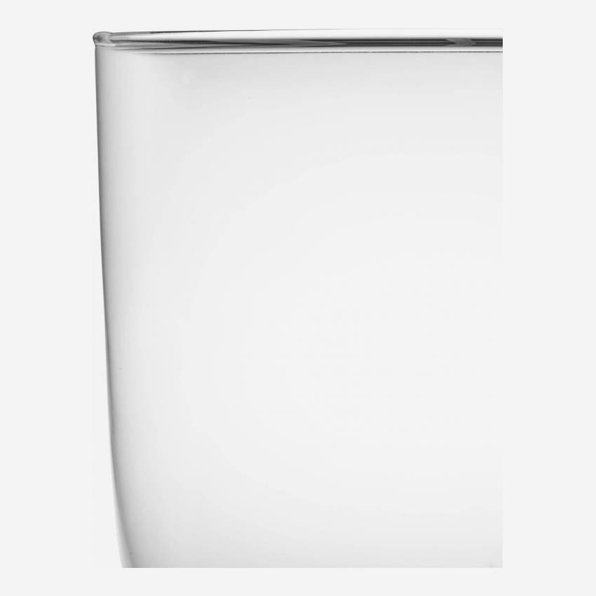 Jarrón redondo de vidrio - 27 cm - Transparente