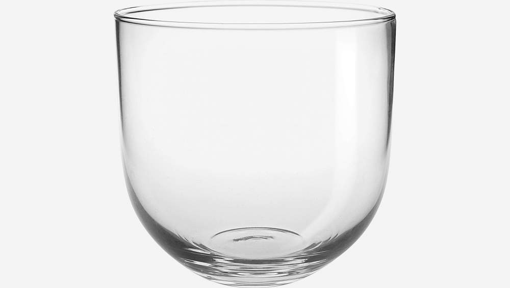 Vaso tondo in vetro soffiato - 16 cm - Trasparente