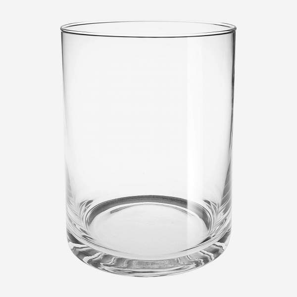 Cilindrische vaas van glas - 15 x 20 cm - Transparant