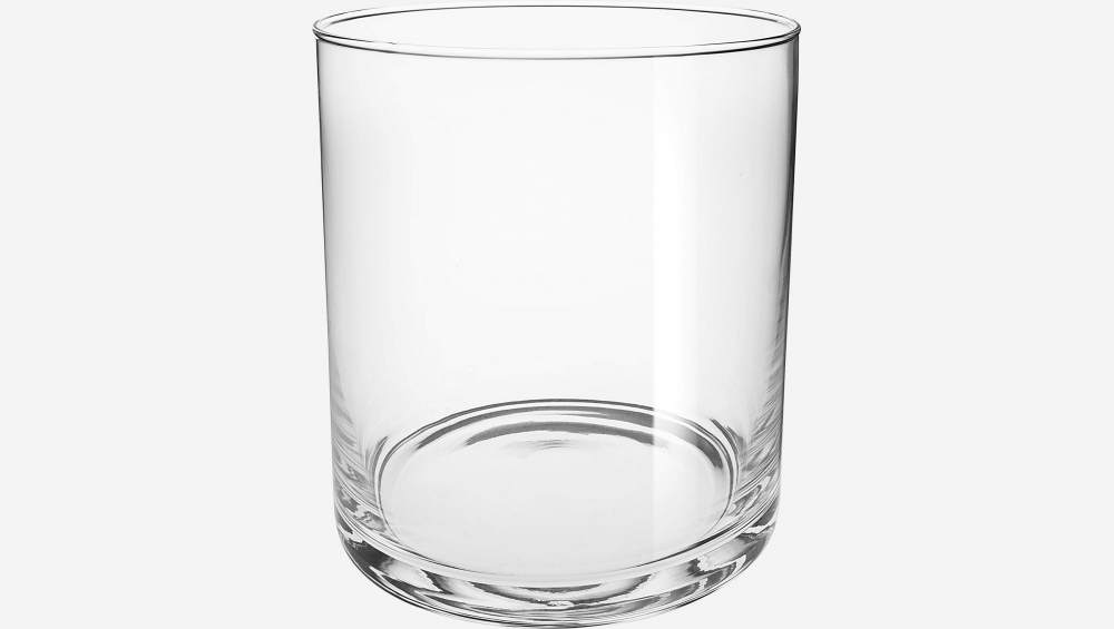 Vase cylindrique en verre - 15 x 17 cm - Transparent