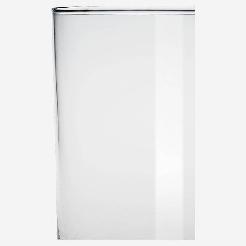 Vaso cilindrico in vetro soffiato - 10 x 15 cm - Trasparente
