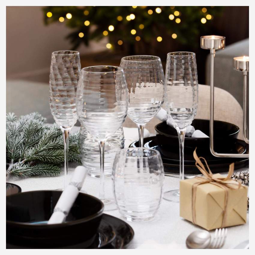 4er-Set Champagnergläser aus Glas - 280 ml - Transparent