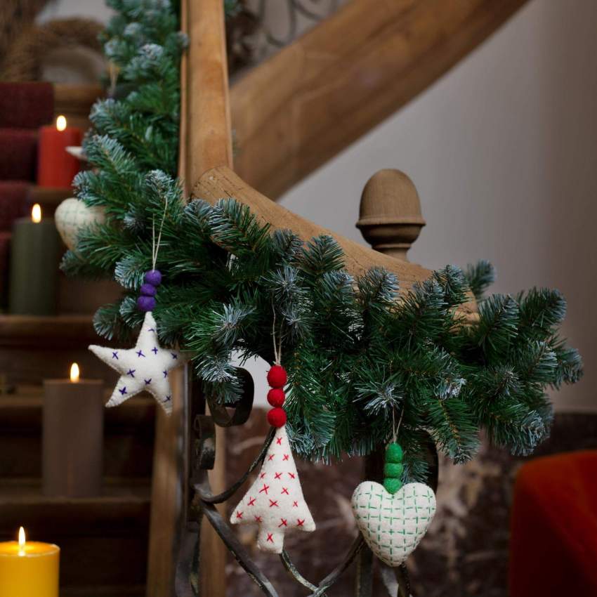 Kerstdecoratie - Kerstboom van vilt om op te hangen