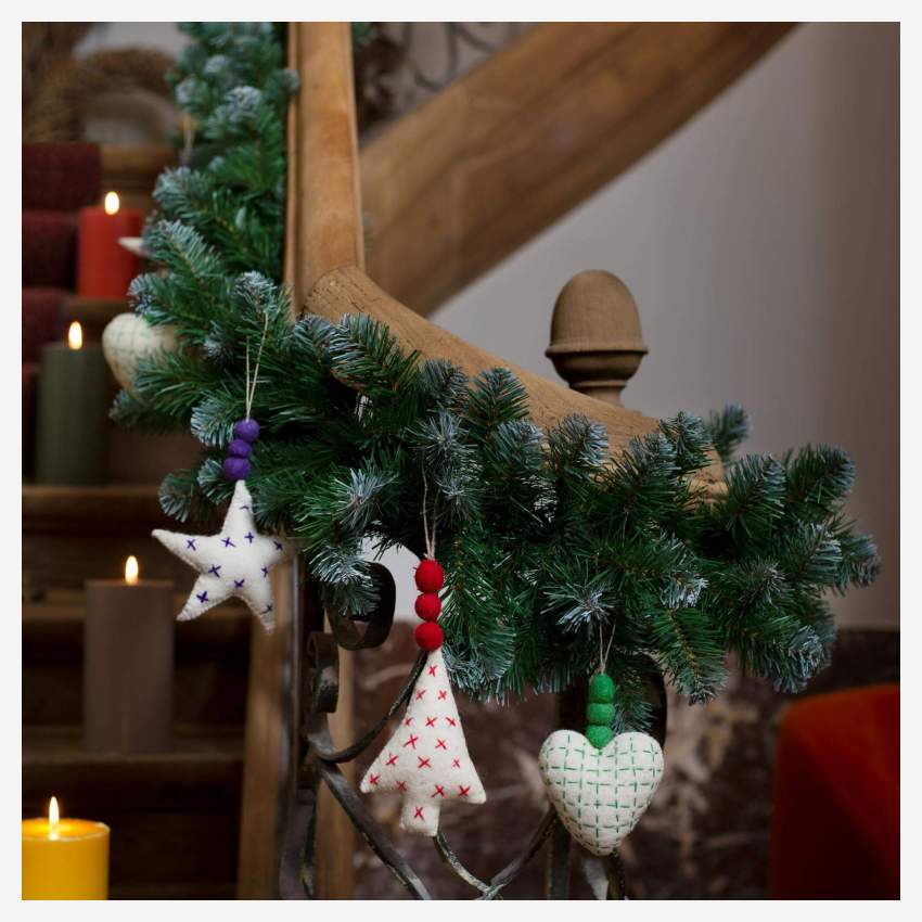 Decoração de Natal - Árvore de feltro para pendurar