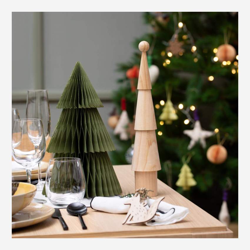 Kerstdecoratie - Decoratieve kerstboom - 34,5 cm - Naturel 