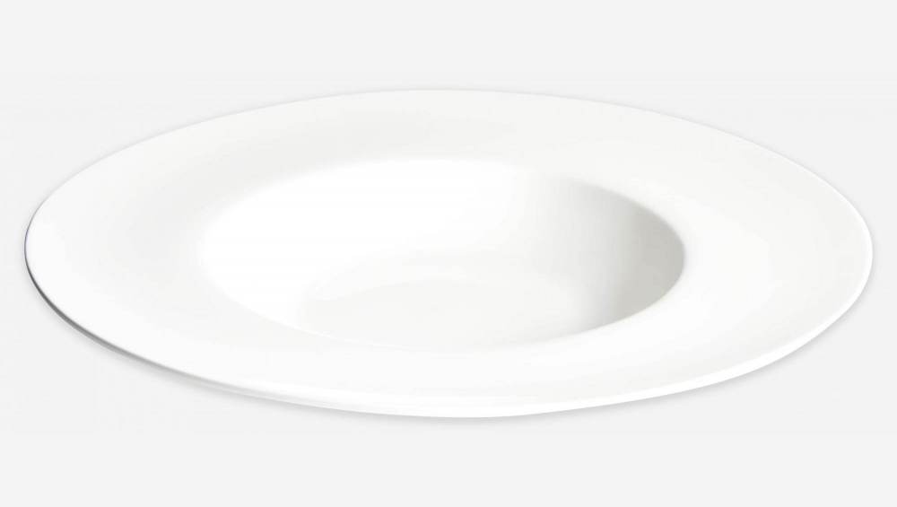Prato de risoto de porcelana - 30 cm - Branco