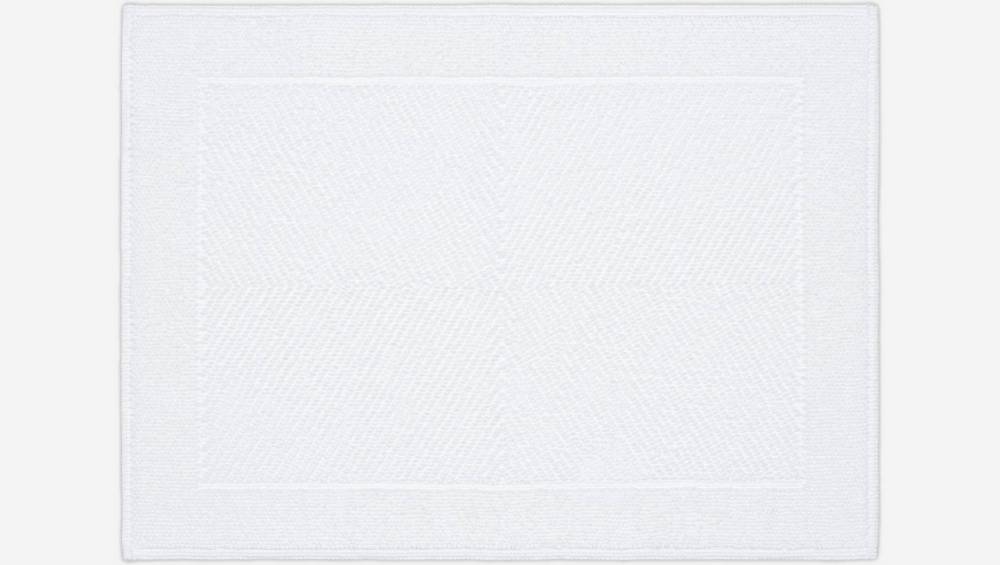 Tapis de bain 80x60cm en coton blanc