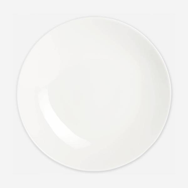 Prato de sopa de porcelana - 25 cm - Branco
