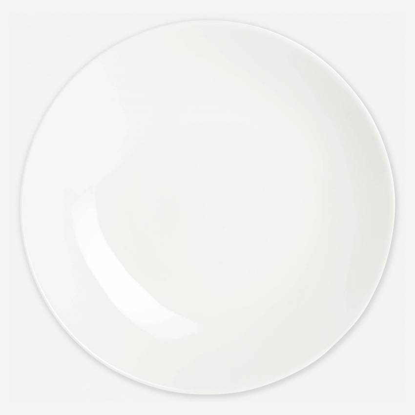 Assiette à soupe en porcelaine - 25 cm - Blanc