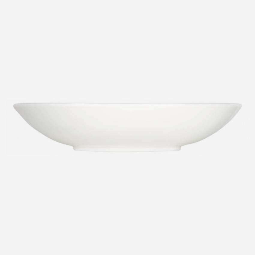 Assiette à soupe en porcelaine - 25 cm - Blanc