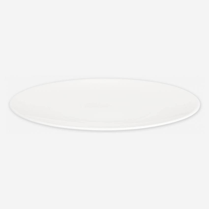 Prato de sobremesa de porcelana - 22 cm - Branco