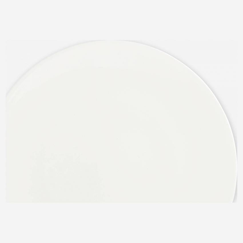 Prato de sobremesa de porcelana - 22 cm - Branco