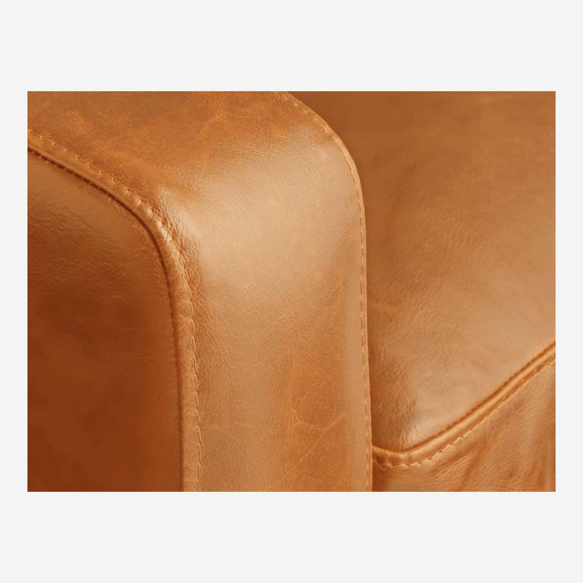 Sessel aus Leder - Cognacbraun - Schwarze Füße
