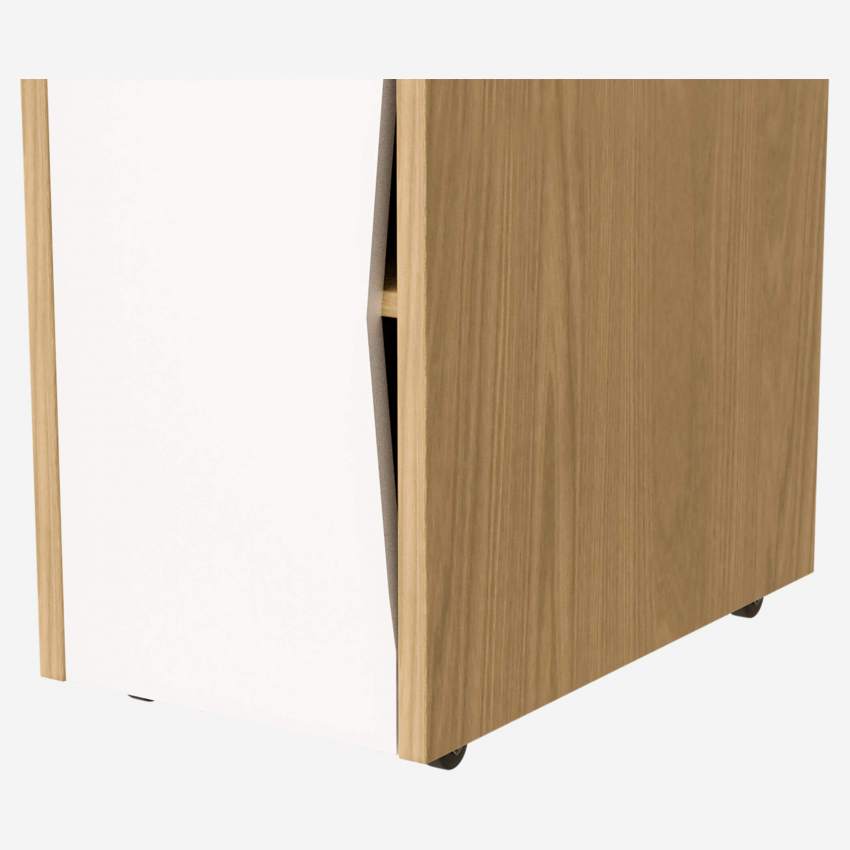 Box contenitore per scrivania in quercia - Naturale e bianco