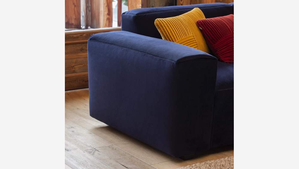 2-Sitzer Sofa aus Samt - Tintenblau