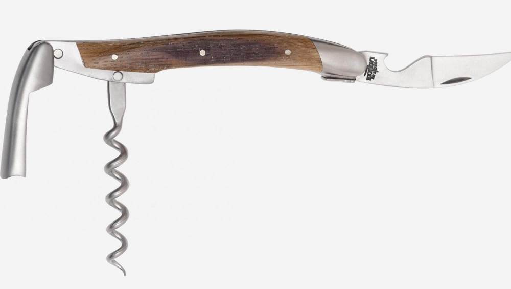 Cuchillo de sommelier de roble e inox