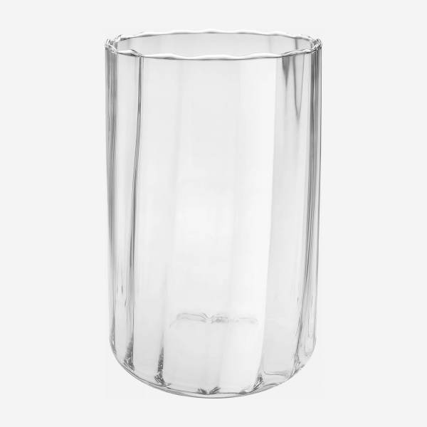 Vase en verre soufflé - 22 x 32 cm - Transparent