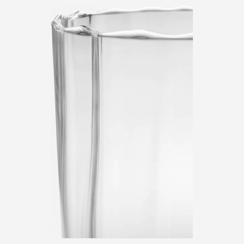 Vase en verre soufflé - 22 x 32 cm - Transparent