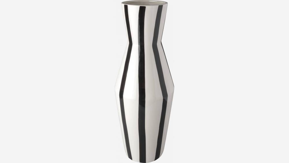 Vaso in ceramica - 18,3 x 46,5 cm - Motivo a linee nere