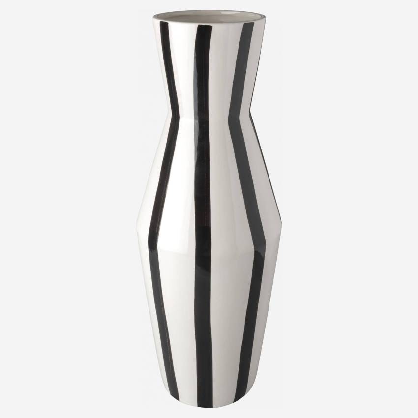 Vaso in ceramica - 18,3 x 46,5 cm - Motivo a linee nere