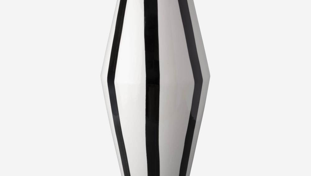 Keramische vaas - 18,3 x 46,5 cm - Motief zwarte strepen
