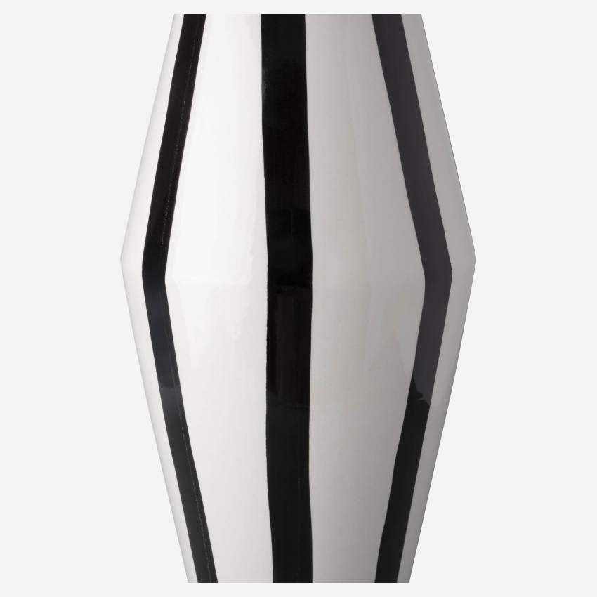 Keramische vaas - 18,3 x 46,5 cm - Motief zwarte strepen