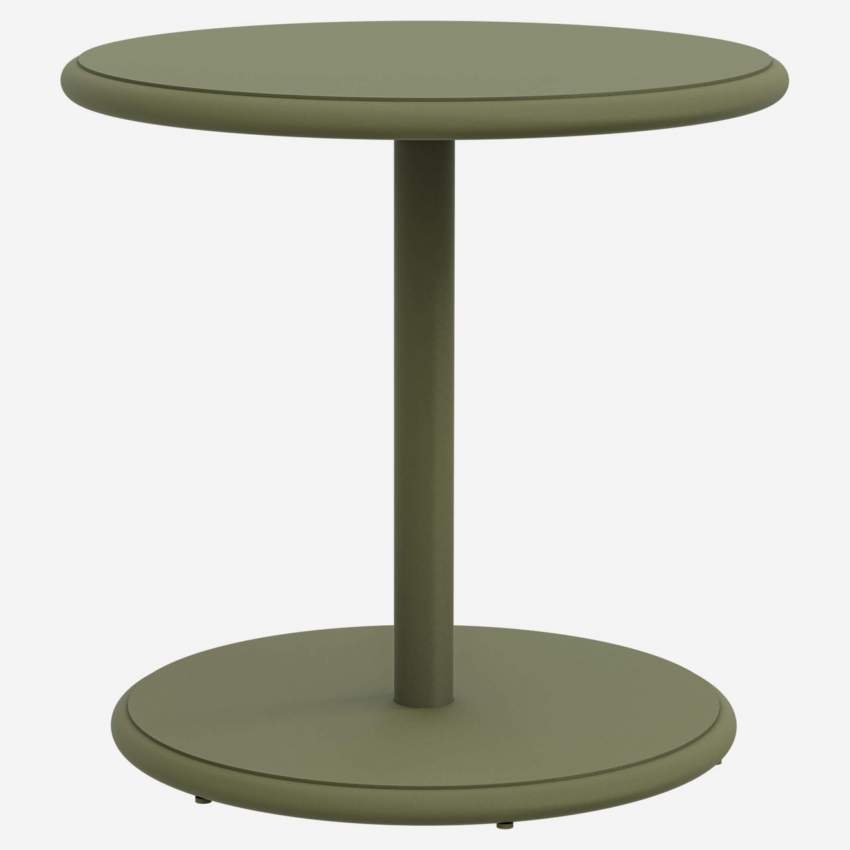 Tavolo da appoggio rotondo in alluminio - Verde cachi