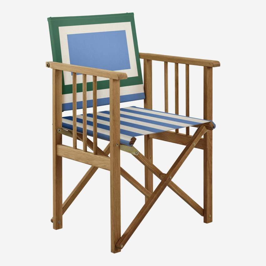 Tela de algodón para silla plegable - Estampado Unico azul by Floriane Jacques