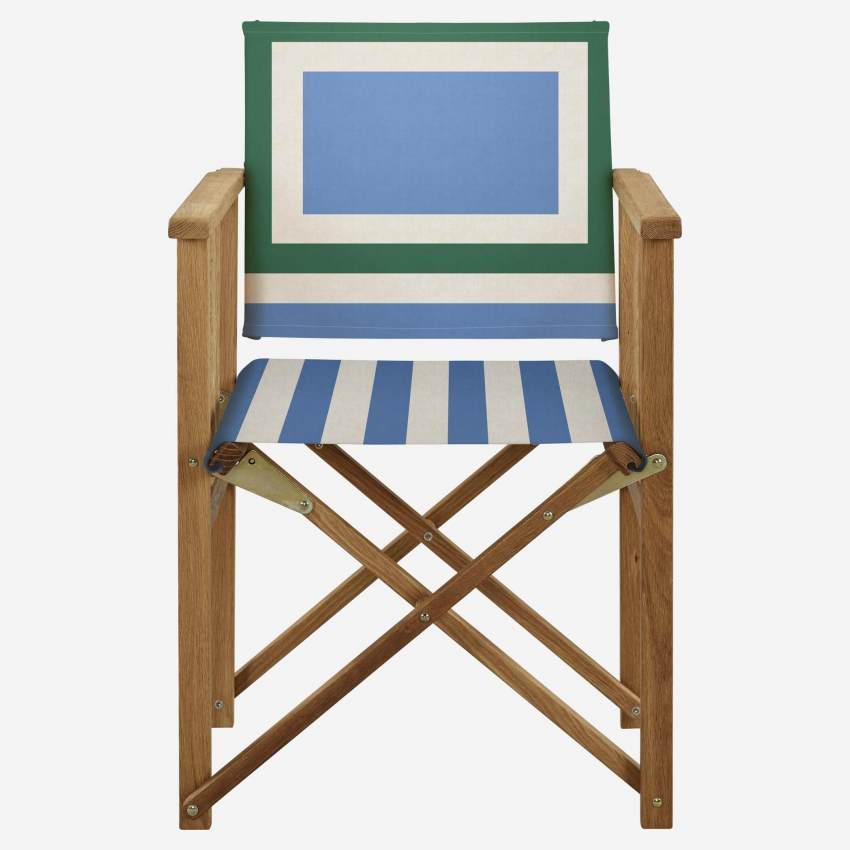Toile en coton pour chaise pliante - Motif Unico  bleu by Floriane Jacques (structure vendue séparément)