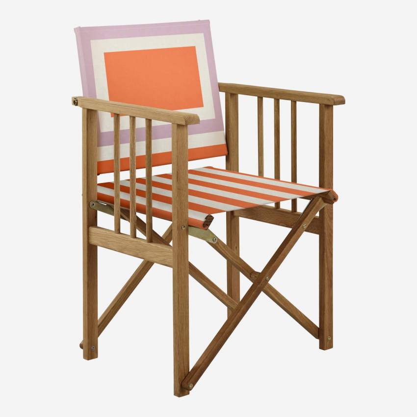 Toile en coton pour chaise pliante - Motif Unico orange by Floriane Jacques (structure vendue séparément)