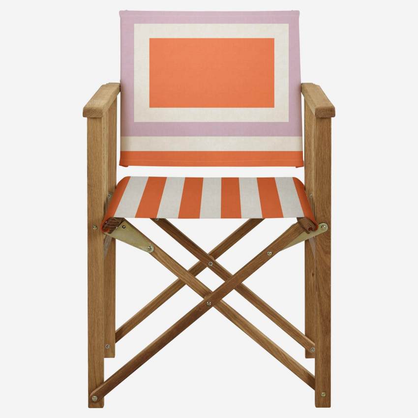 Toile en coton pour chaise pliante - Motif Unico orange by Floriane Jacques (structure vendue séparément)
